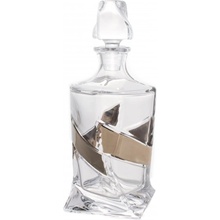 Crystalite Bohemia Sklenená fľaša na whisky QUADRO s platinou 770 ml