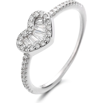 DELIS Пръстен от сребро 925, jw1324, дизайн на сърце, с родиево покритие (jw1324)