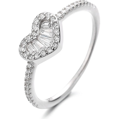 DELIS Пръстен от сребро 925, jw1324, дизайн на сърце, с родиево покритие (jw1324)
