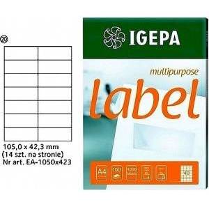 Igepa Group Igepa A4 IGEPA LABELS 105 X 42.3 MM WHITE (100)