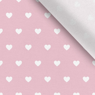 Takoy Úplet Takoy Bílá srdíčka 2 cm baby pink
