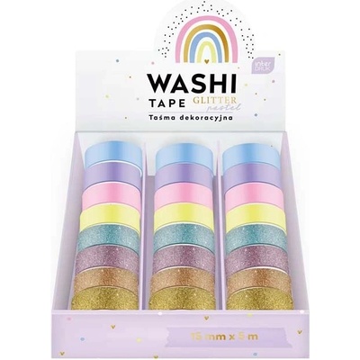 Ditipo WASHI páska Glitter-pastel 15mm x 5m, MIX motivů / 1ks