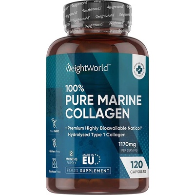 WeightWorld Млада кожа, здрави стави - Морски колаген (тип I), 120 капсули Weight Worl (109540 WW)