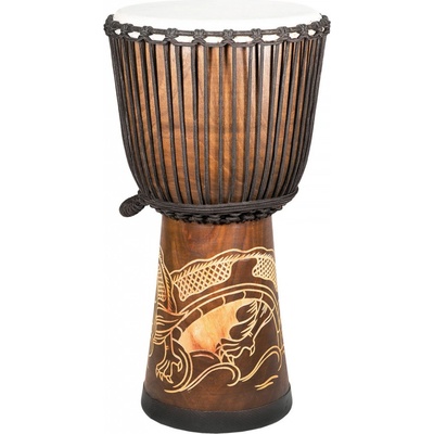 Authentic Djembe Bali Mahagón s rezbou Draka 60 cm