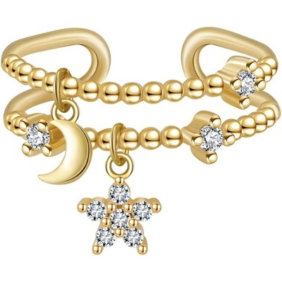 Majya Stříbrný nastavitelný prsten SERAFINA pozlacený 11364