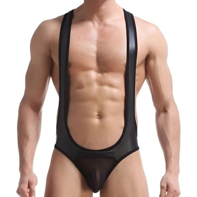MenSexyWear Мъжко боди с отворено дъно Jock-Singlet Motor