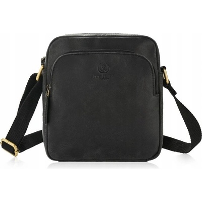 Paolo Peruzzi kabelka přes rameno z pravé kůže černá