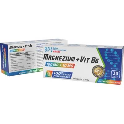 Balkan Pharmaceuticals Magnesium 100 mg + Vitamin B6 10 mg [30 Таблетки]