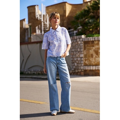 Moodo Бяла памучна блуза Moodo Moodo | Sin | ЖЕНИ | XS