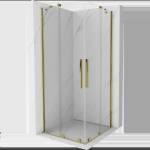 Mexen Velar Душ кабина с плъзгащи врати Duo 100 x 100 см, прозрачна, златна (871-100-100-02-50)