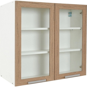 Matis Кухненски шкаф горен с две витрини in v80/s дъб артизан