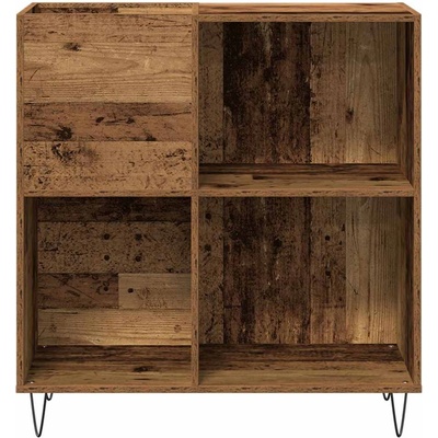 vidaXL Шкаф за грамофонни плочи с рафт Старо дърво 85 x 38 x 89 см (862911)