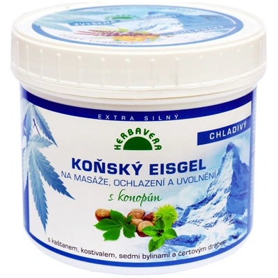 Herbavera Koňský Eisgel s konopím,kaštanem,kostivalem a čert. drápem 500 ml