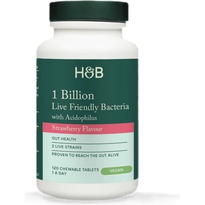 Holland & Barrett Live Friendly Bacteria | With 1 Billion Acidophilus Chewable [120 Дъвчащи таблетки] Ягода