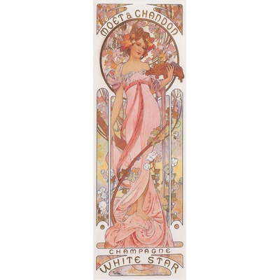 Obrazová reprodukce Moët & Chandon White Star Champagne, Alfons Mucha, 20 × 60 cm