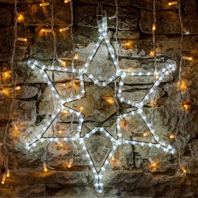 DecoLED LED svetelný motív hviezda ľadovo biela priemer. 60 cm