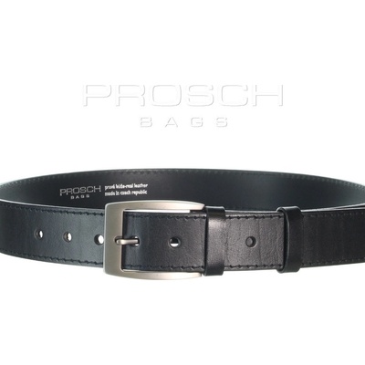 Prosch Bags kožený pásek jeans 504/1 černý