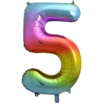 vybavsenaparty Fóliová číslice rainbow '5' 85 cm