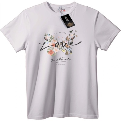 NOONEBRAND Тениска Любовта Има Значение с Цветя - M, Black