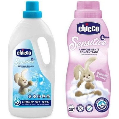 Chicco Sensitive prací prostředek dětský 1,5 l + Aviváž Květinové objetí 750 ml