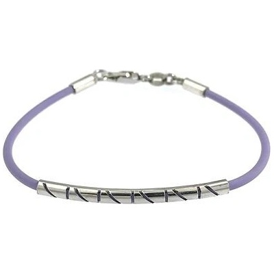 INFINITYSILVER Kaučukový náramok so striebornou ozdobou 14102118