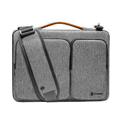 Tomtoc Defender Laptop Briefcase - текстилна чанта с дръжки и презрамка за MacBook Pro 16, Pro 15 и лаптопи до 16 инча (сив)