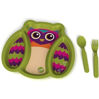 Oops Комплект за хранене Oops - Бухал, 3 части (OP4000512)