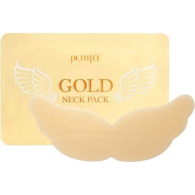 Petitfee & Koelf Gold Neck Pack Hydrogélová textílna maska na tvár na krk so zlatými časticami 10 g