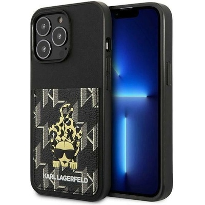 KARL LAGERFELD Кейс Karl Lagerfeld KLHCP13LCANCNK за iPhone 13 Pro / 13 6.1", черен / черен, твърд, Karlimals Cardslot (3666339049782)