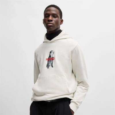 HUGO BOSS Суичър Hugo Dartchon Animal Graphic Hoodie - Natural