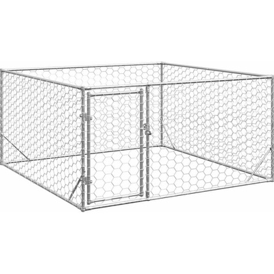 vidaXL Venkovní psí kotec s dveřmi 200 x 200 x 100 cm pozinkovaná ocel 9799.4105411