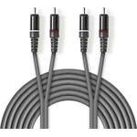 Nedis COTH24200GY15 Стерео аудиокабел, 2x RCA щепсел, 2x RCA щепсел, никелиран, 1, 50 м, гъвкав (COTH24200GY15)