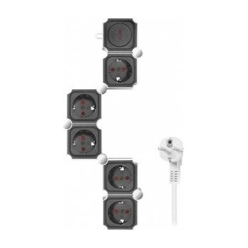 LogiLink 5 sockets 1.5m black-white