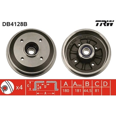 TRW Brzdový bubon DB4128B