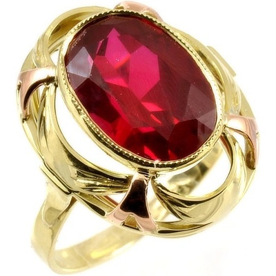 Šperky-NM Zlatý prsten s rubínem 1034 souprava