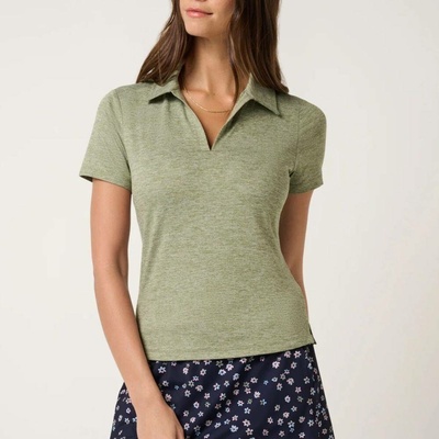Travis Dámske polo Mathew SKYLOFT LIGHT SS POLO Heather Oil Green