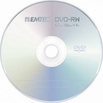 EMTEC DVD-RW 4.7GB 1 4x презаписваем диск (пакет/шпиндел)