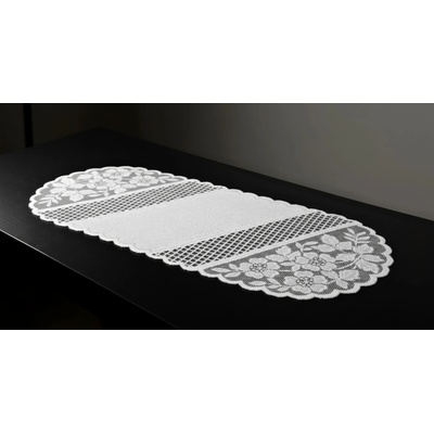 MyBestHome Žakárový ubrus běhoun Zita bílá 110x50cm