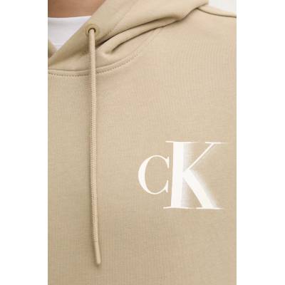 Calvin Klein Памучен суичър Calvin Klein Jeans в зелено с качулка с принт J30J327476 (J30J327476)