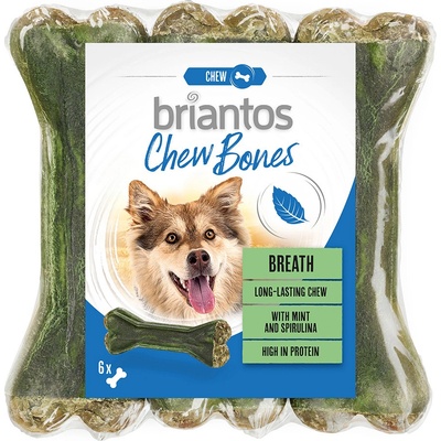 Briantos Chew Bones Breath s mátou a spirulinou 12 cm 330 g 6 x