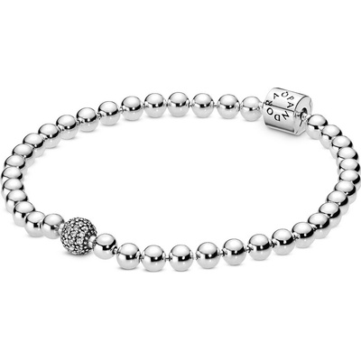 Pandora Strieborný korálkový náramok Signature 598342CZ 17 cm
