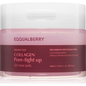 EQQUALBERRY Collagen Pore-Tight Up Gel Toner Pads тонизиращи възглавнички за стягане на порите 60 бр