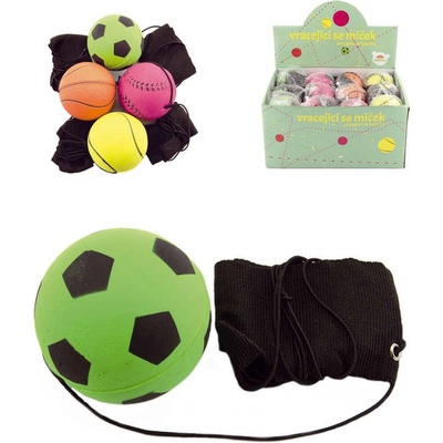 Míček vracející se 6cm na gumě tréninkový 4 druhy v síťce