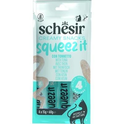 Schesir Cat Squeez It Tuňák krém 4 x 15 g