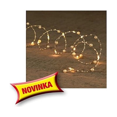 VAN80 Perličky 20xLED 2m bat.stříbrné 230412
