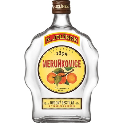 Rudolf Jelínek Marhuľovica 42% 0,7 l (čistá fľaša)