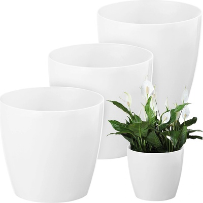 Lepaso Plastový květináč Magnolia Jersey 360 mm bílý