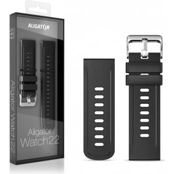 Aligator Watch Straps 22 silikonový řemínek, Black 22AW0003