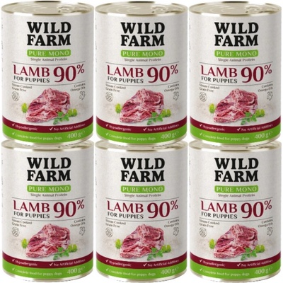 Wild Farm Pure Mono Lamb Puppy 6 x 400 g