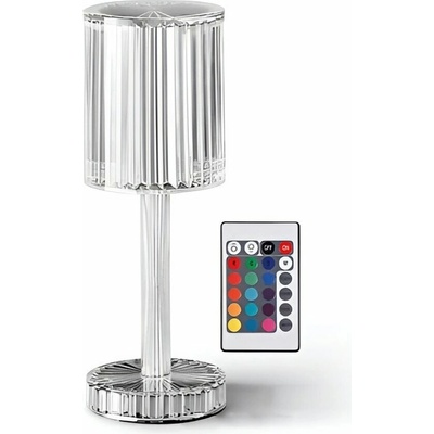 Verk 12305 Křišťálová LED stolní lampa, RGB, dotykový panel, dálkové ovládání